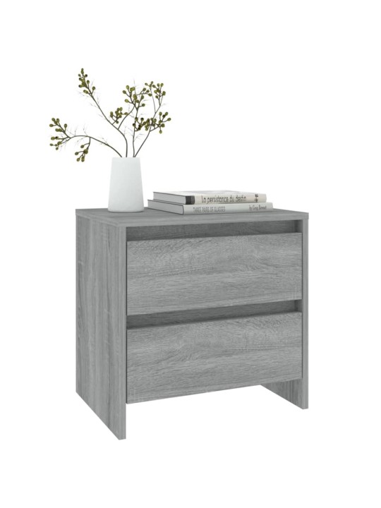 Yöpöydät 2 kpl harmaa sonoma 45x34,5x44,5 cm lastulevy