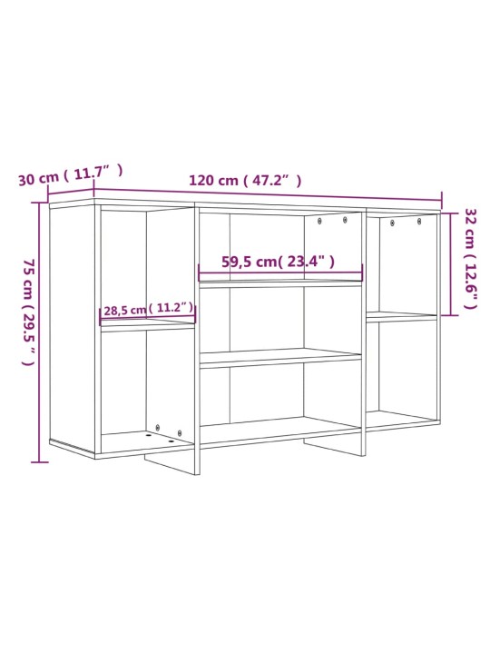 Senkki savutammi 120x30x75 cm lastulevy