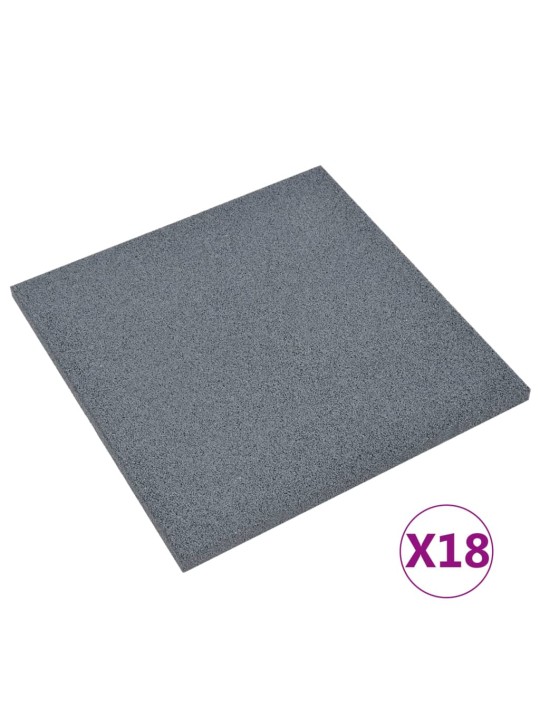 Kaatumissuojalevyt 18 kpl kumi 50x50x3 cm harmaa