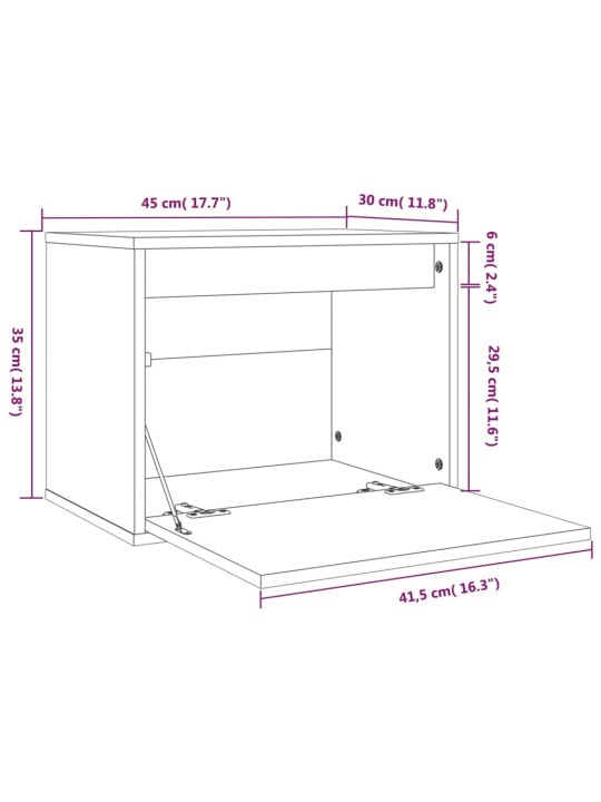 Seinäkaappi 45x30x35 cm täysi mänty