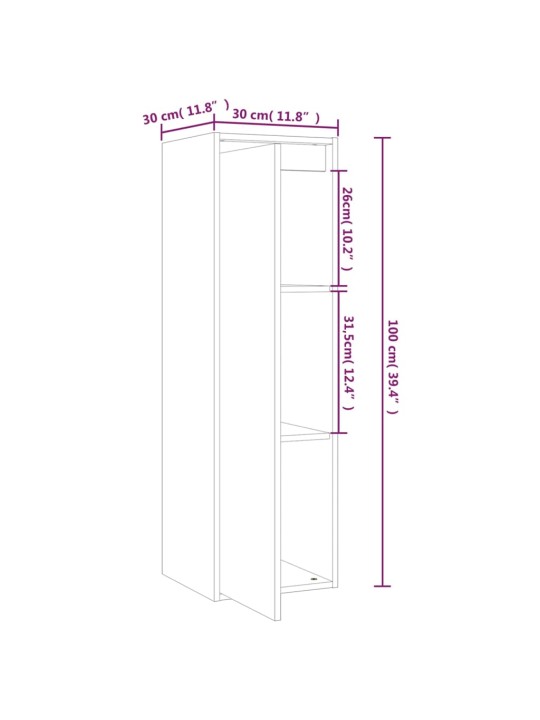 Seinäkaapit 2 kpl hunajanruskea 30x30x100 cm täysi mänty