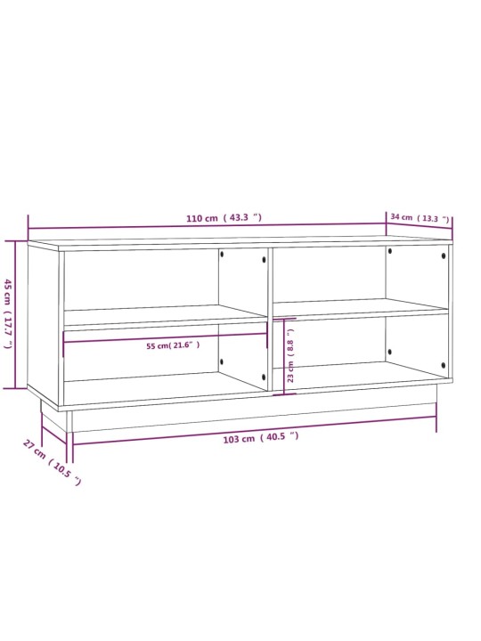 Kenkäkaappi musta 110x34x45 cm täysi mänty