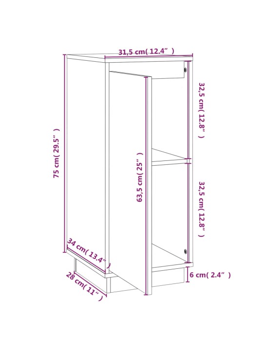 Senkit 2 kpl 31,5x34x75 cm täysi mänty