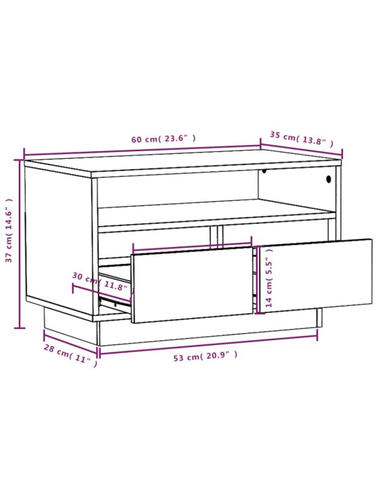 TV-taso 60x35x37 cm täysi mänty