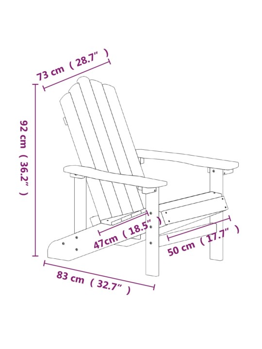 Adirondack puutarhatuolit 2 kpl HDPE valkoinen