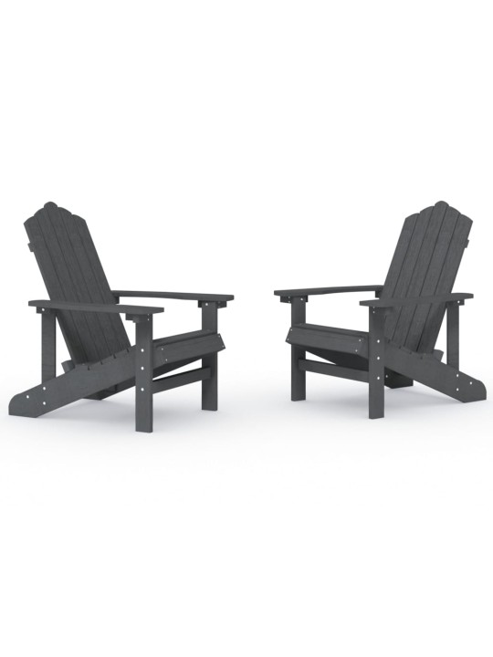 Adirondack puutarhatuolit 2 kpl HDPE antrasiitti