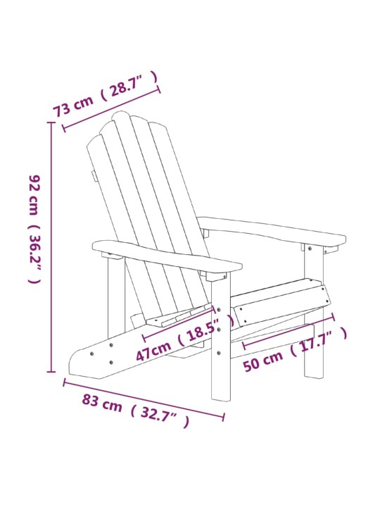 Adirondack puutarhatuolit 2 kpl HDPE ruskea