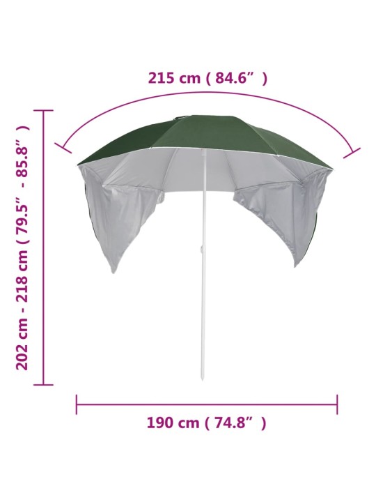 Rantavarjo sivuseinillä vihreä 215 cm