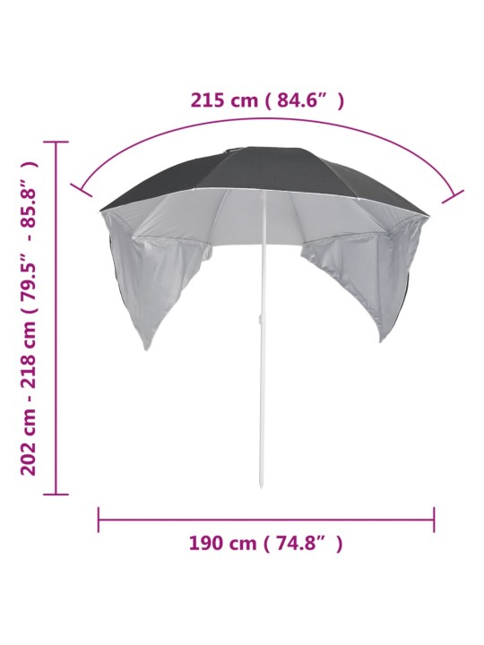 Rantavarjo sivuseinillä antrasiitti 215 cm