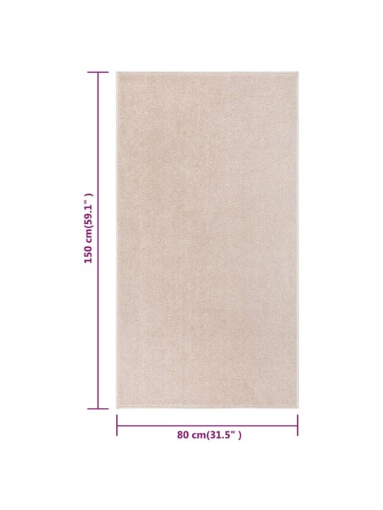 Lyhytnukkainen matto 80x150 cm tumma beige