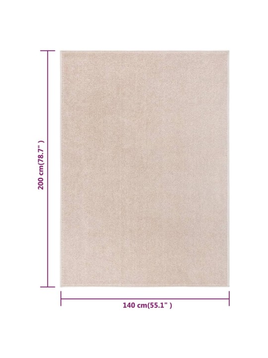 Lyhytnukkainen matto 140x200 cm tumma beige