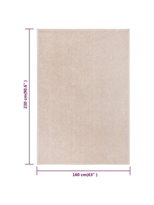 Lyhytnukkainen matto 160x230 cm tumma beige