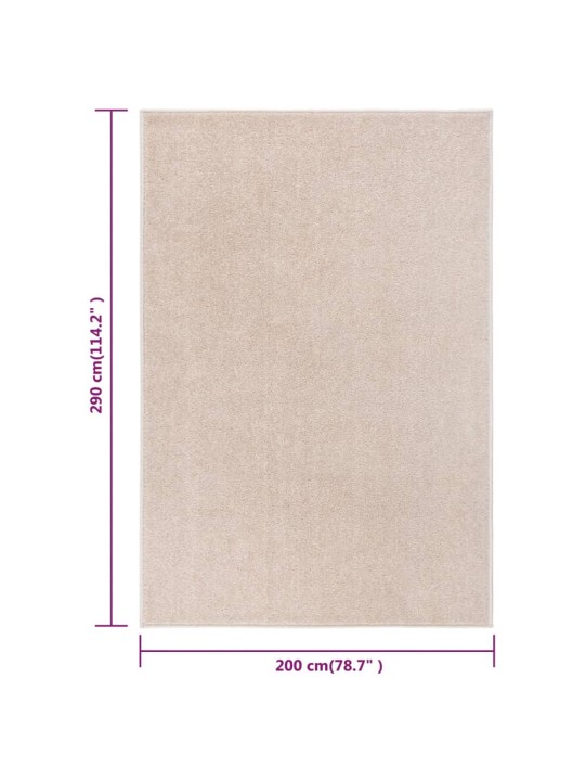 Lyhytnukkainen matto 200x290 cm tumma beige