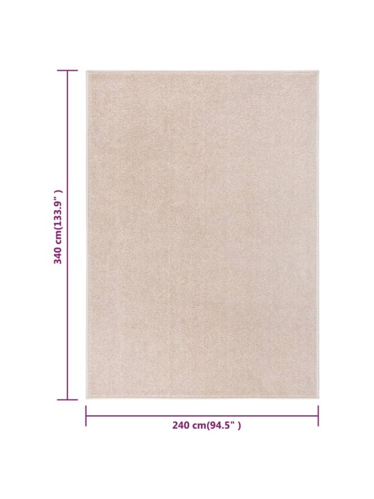 Lyhytnukkainen matto 240x340 cm tumma beige