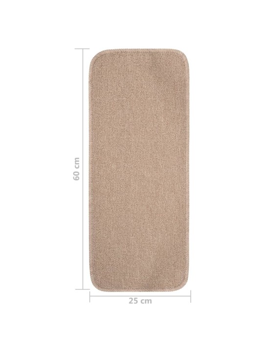 Liukumattomat porrasmatot 15 kpl 60x25 cm beige suorakaide