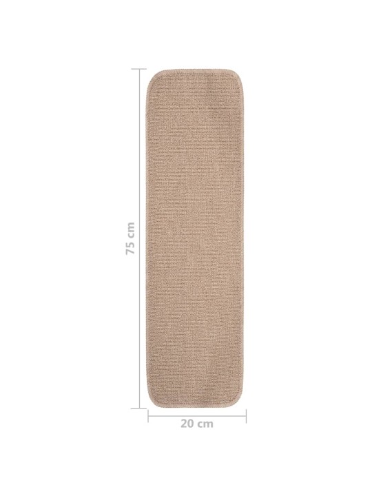 Liukumattomat porrasmatot 15 kpl 75x20 cm beige suorakaide