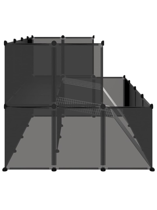 Pieneläinhäkki musta 143x107x93 cm PP ja teräs