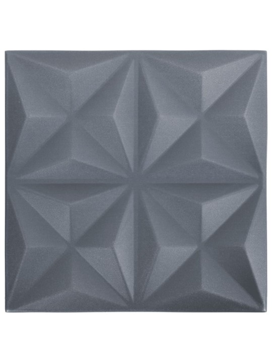 3D-seinäpaneelit 48 kpl 50x50 cm harmaa origami 12 m²