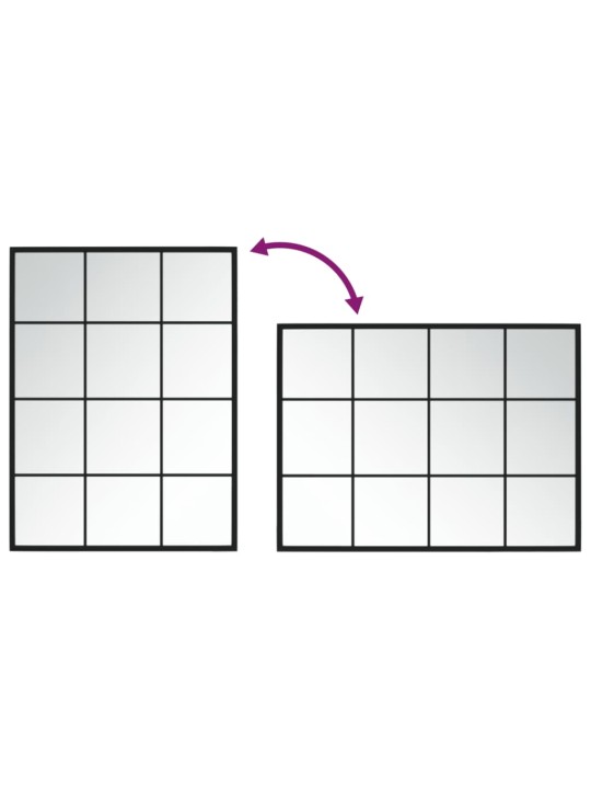 Seinäpeili musta 80x60 cm metalli