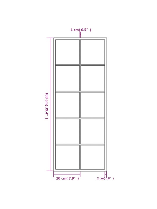 Seinäpeilit 2 kpl musta 100x40 cm metalli