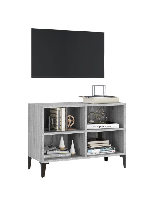 Tv-taso metallijaloilla harmaa sonoma 69,5x30x50 cm