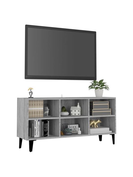 Tv-taso metallijaloilla harmaa sonoma 103,5x30x50 cm