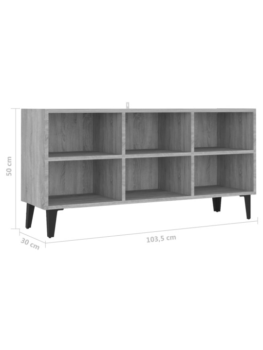 Tv-taso metallijaloilla harmaa sonoma 103,5x30x50 cm