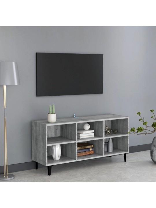 Tv-taso metallijaloilla harmaa sonoma 103,5x30x50 cm