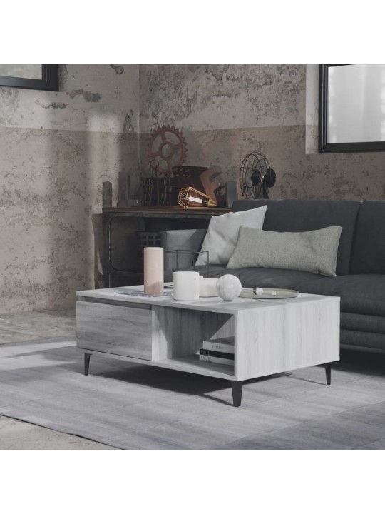 Sohvapöytä harmaa sonoma 90x60x35 cm tekninen puu