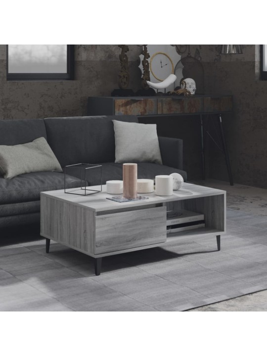Sohvapöytä harmaa sonoma 90x60x35 cm tekninen puu