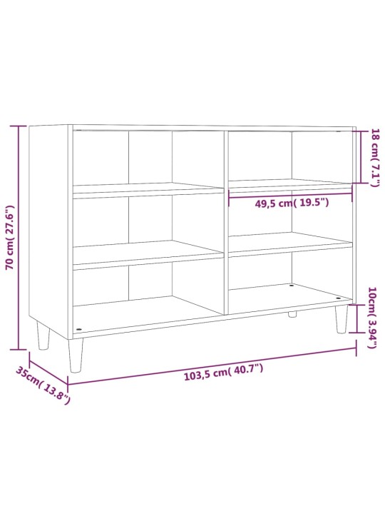 Senkki ruskea tammi 103,5x35x70 cm lastulevy