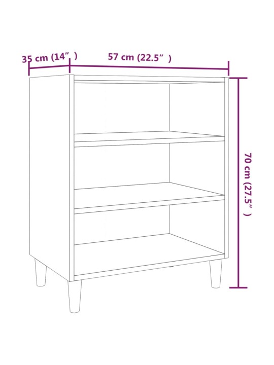 Senkki ruskea tammi 57x35x70 cm lastulevy