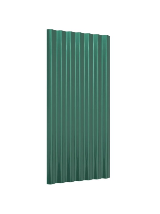 Kattopaneeli 12 kpl jauhemaalattu teräs vihreä 80x36 cm