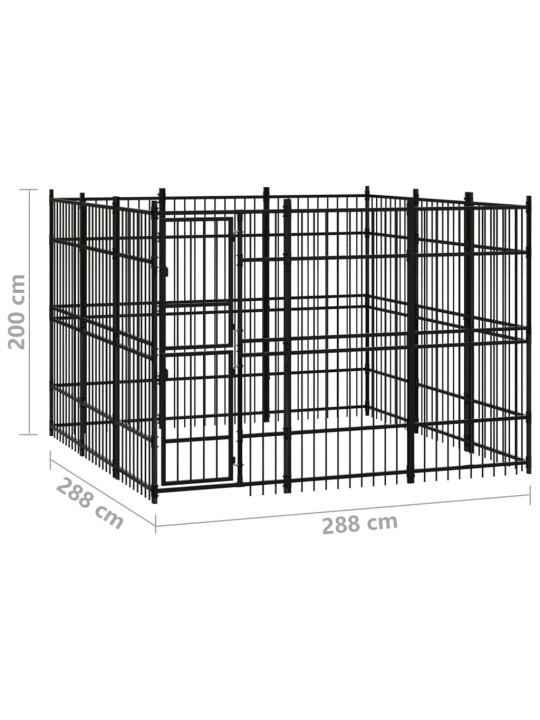 Koiran ulkohäkki teräs 8,29 m²