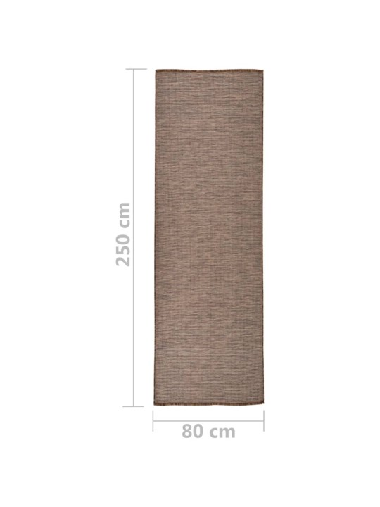 Ulkomatto Flatweave 80x250 cm ruskea