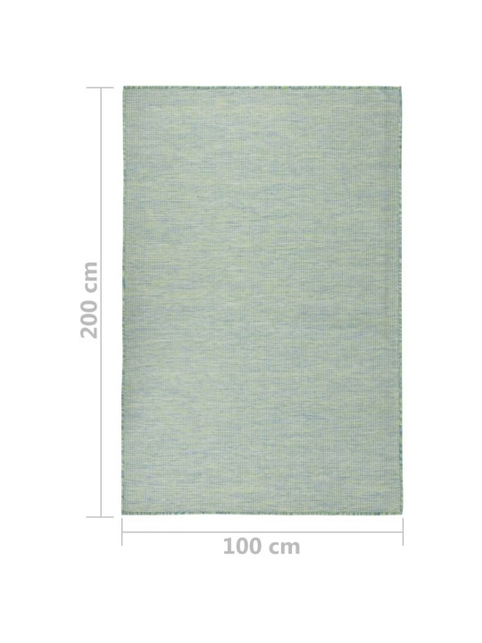 Ulkomatto Flatweave 100x200 cm turkoosi