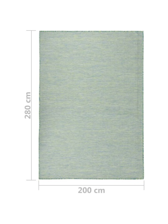 Ulkomatto Flatweave 200x280 cm turkoosi