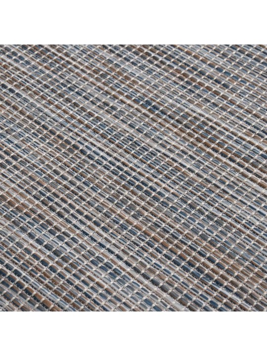 Ulkomatto Flatweave 80x150 cm ruskea ja sininen