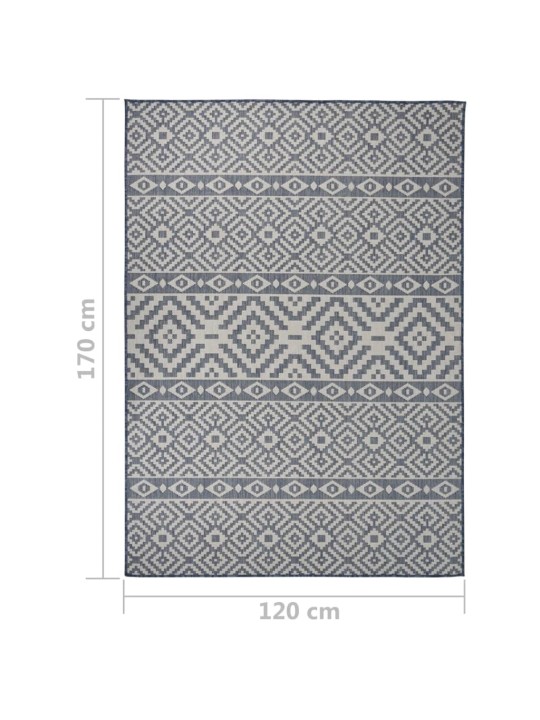 Ulkomatto Flatweave 120x170 cm siniset raidat