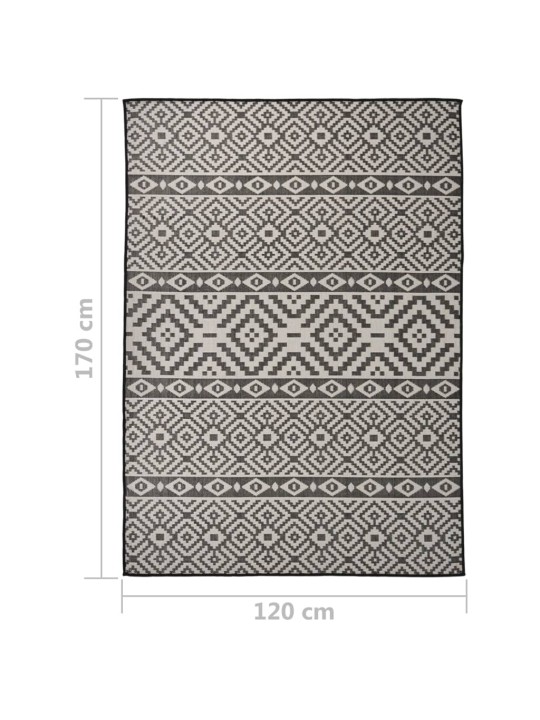 Ulkomatto Flatweave 120x170 cm mustat raidat