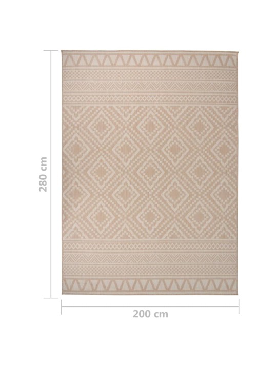 Ulkomatto Flatweave 200x280 cm ruskeat raidat