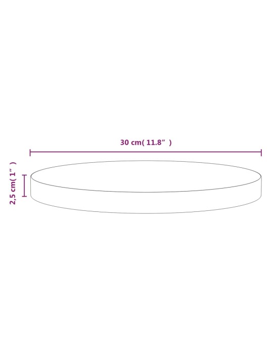 Pöytälevy Ø30x2,5 cm täysi mänty