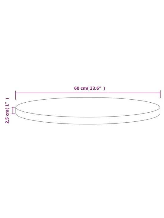 Pöytälevy Ø60x2,5 cm täysi mänty