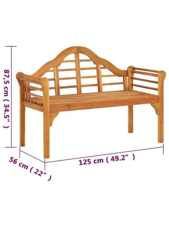 Puutarhapenkki 125 cm täysi akaasiapuu