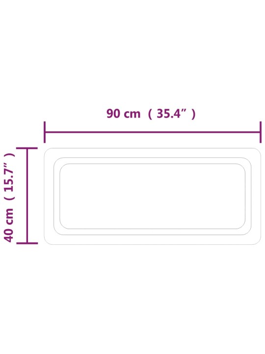 Kylpyhuoneen LED-peili 90x40 cm