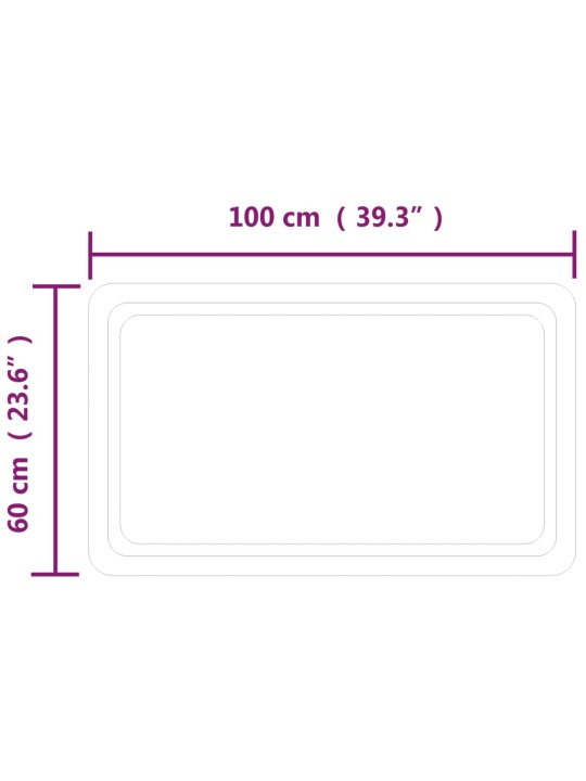 Kylpyhuoneen LED-peili 100x60 cm