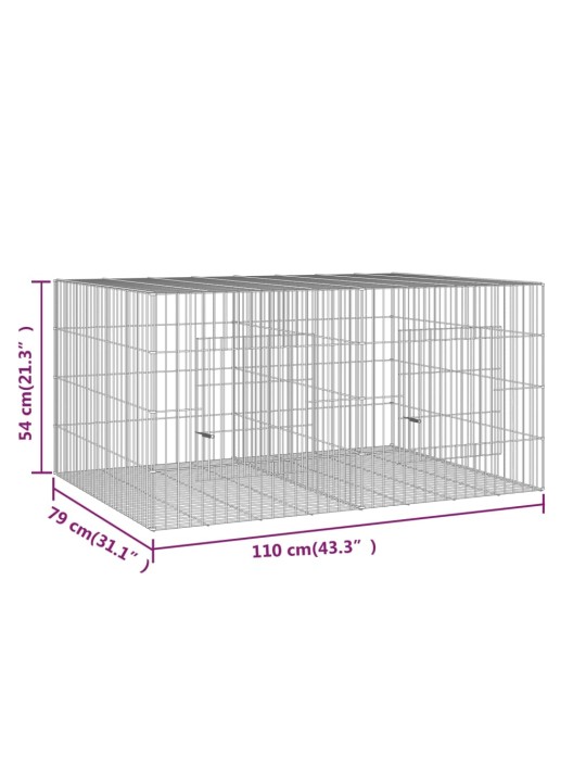 2-paneelinen Kanihäkki 110x79x54 cm galvanoitu rauta