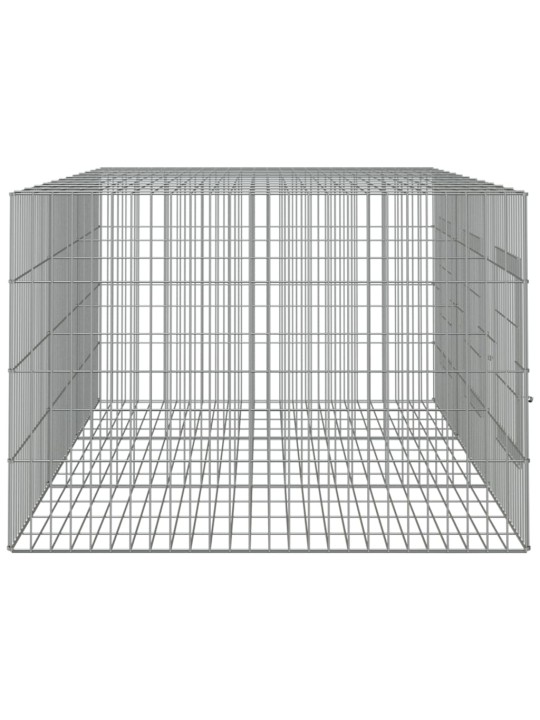 3-paneelinen Kanihäkki 163x79x54 cm galvanoitu rauta