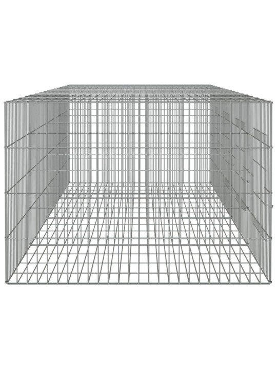 4-paneelinen kanihäkki 217x79x54 cm galvanoitu rauta