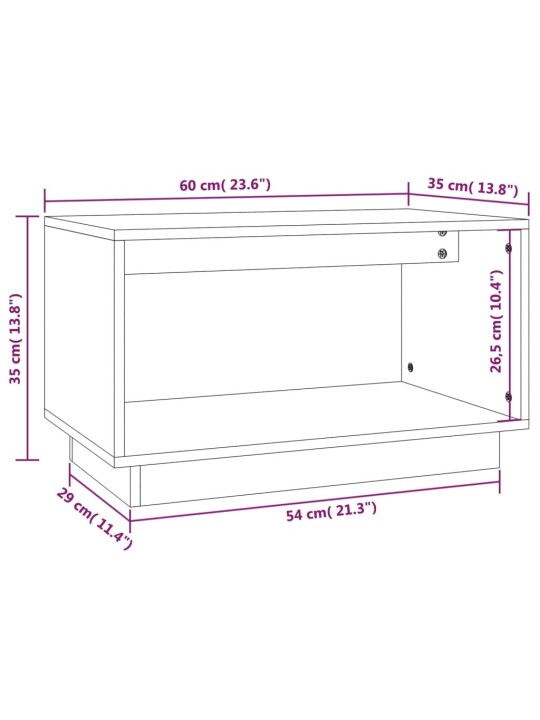 TV-taso hunajanruskea 60x35x35 cm täysi mänty